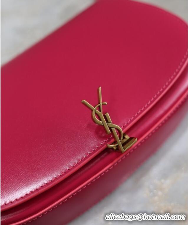 Discount Saint Laurent Mini Voltaire Half-Moon Shoulder Bag in Box Leather 779642 Fuchsia 2025