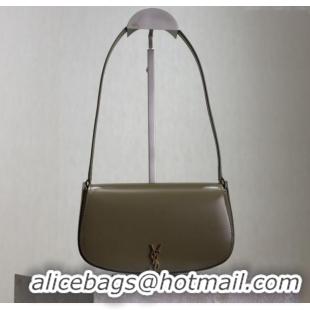 Grade Design Saint Laurent Mini Voltaire Half-Moon Shoulder Bag in Box Leather 779642 Wheat Green 2025