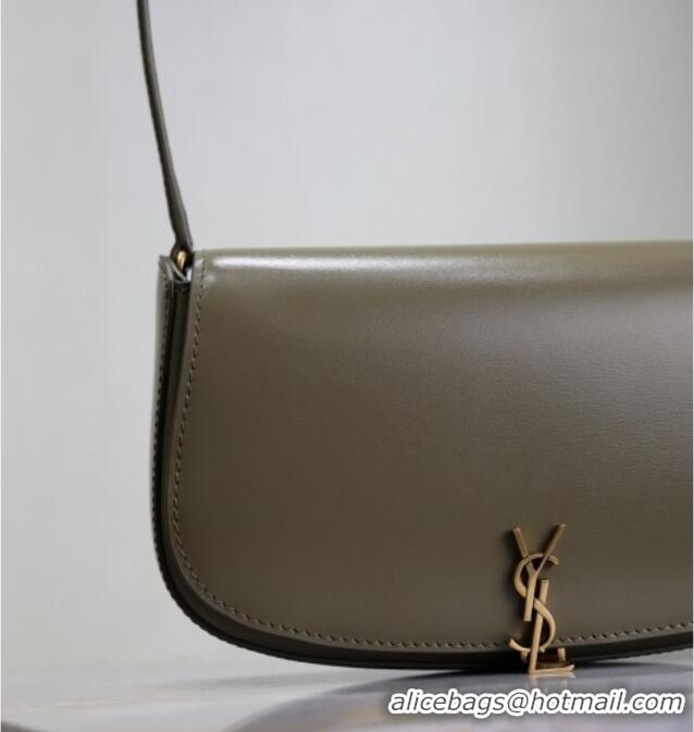 Grade Design Saint Laurent Mini Voltaire Half-Moon Shoulder Bag in Box Leather 779642 Wheat Green 2025
