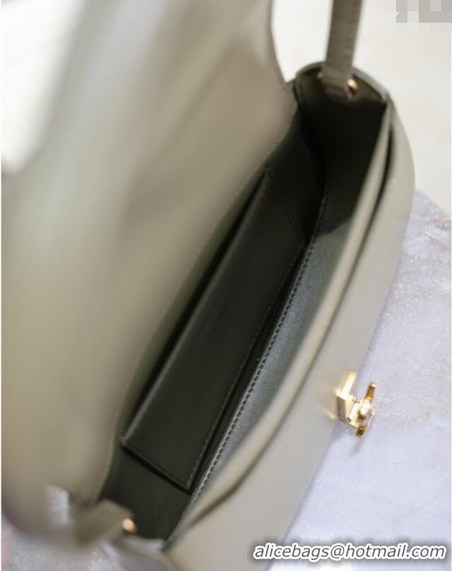 Grade Design Saint Laurent Mini Voltaire Half-Moon Shoulder Bag in Box Leather 779642 Wheat Green 2025