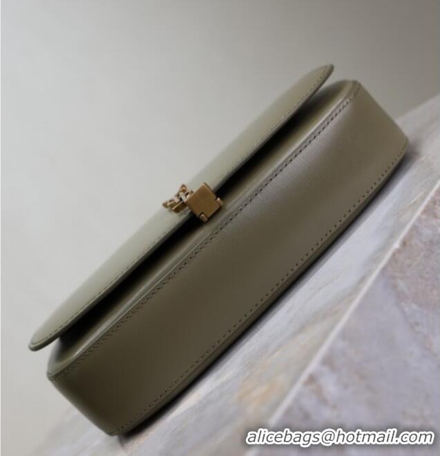 Grade Design Saint Laurent Mini Voltaire Half-Moon Shoulder Bag in Box Leather 779642 Wheat Green 2025