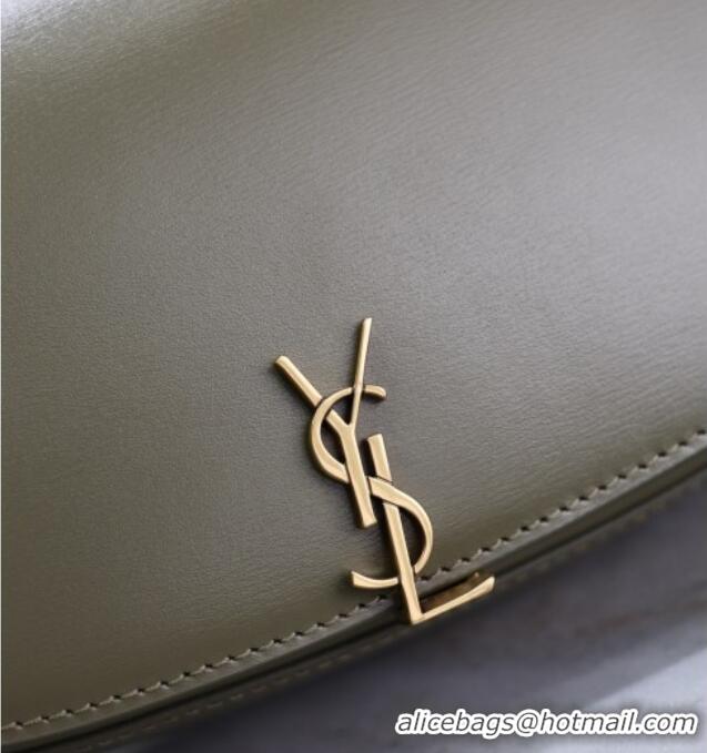 Grade Design Saint Laurent Mini Voltaire Half-Moon Shoulder Bag in Box Leather 779642 Wheat Green 2025