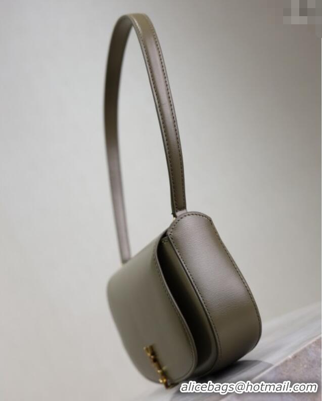 Grade Design Saint Laurent Mini Voltaire Half-Moon Shoulder Bag in Box Leather 779642 Wheat Green 2025