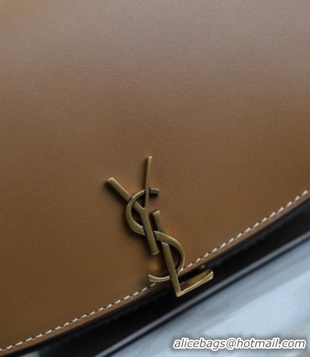 Shop Cheap Saint Laurent Mini Voltaire Half-Moon Shoulder Bag in Box Leather 779642 Caramel Brown 2025