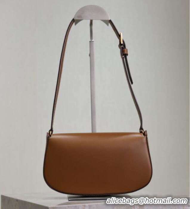 Shop Cheap Saint Laurent Mini Voltaire Half-Moon Shoulder Bag in Box Leather 779642 Caramel Brown 2025
