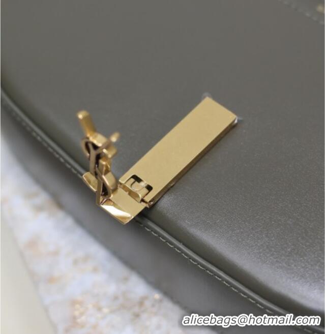 New Design Saint Laurent Mini Voltaire Half-Moon Shoulder Bag in Box Leather 779642 Dark Green 2025