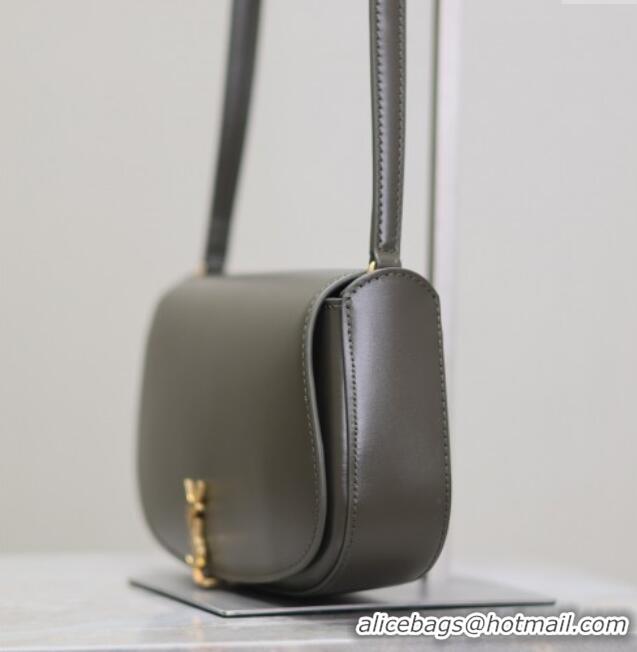 New Design Saint Laurent Mini Voltaire Half-Moon Shoulder Bag in Box Leather 779642 Dark Green 2025