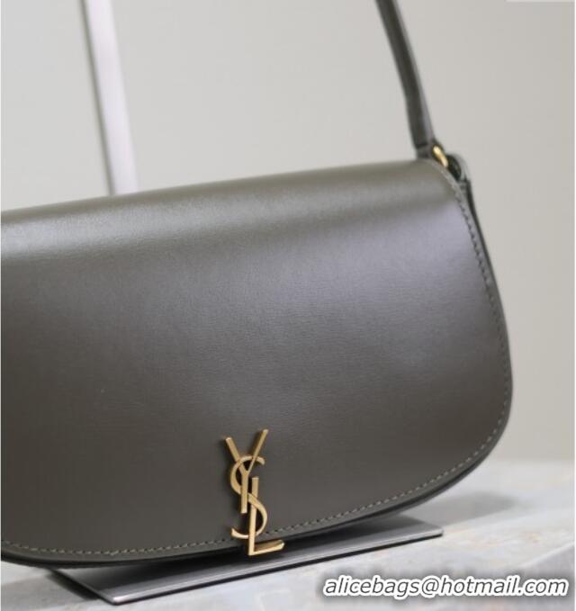 New Design Saint Laurent Mini Voltaire Half-Moon Shoulder Bag in Box Leather 779642 Dark Green 2025