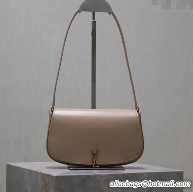 Luxury Cheap Saint Laurent Mini Voltaire Half-Moon Shoulder Bag in Box Leather 779642 Nude Pink 2025