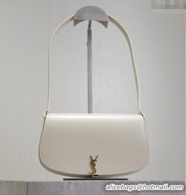 Grade Design Saint Laurent Mini Voltaire Half-Moon Shoulder Bag in Box Leather 779642 White 2025