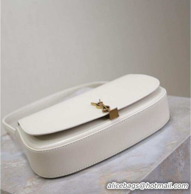 Grade Design Saint Laurent Mini Voltaire Half-Moon Shoulder Bag in Box Leather 779642 White 2025
