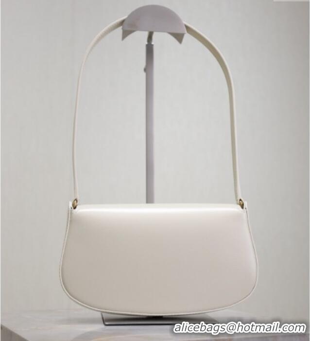 Grade Design Saint Laurent Mini Voltaire Half-Moon Shoulder Bag in Box Leather 779642 White 2025