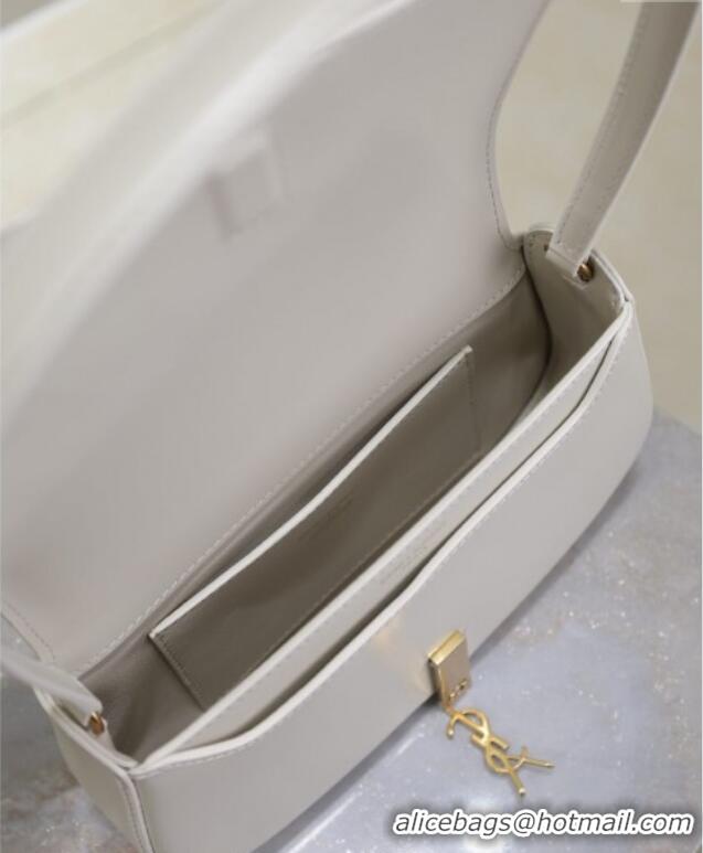 Grade Design Saint Laurent Mini Voltaire Half-Moon Shoulder Bag in Box Leather 779642 White 2025