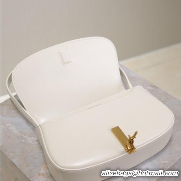 Grade Design Saint Laurent Mini Voltaire Half-Moon Shoulder Bag in Box Leather 779642 White 2025
