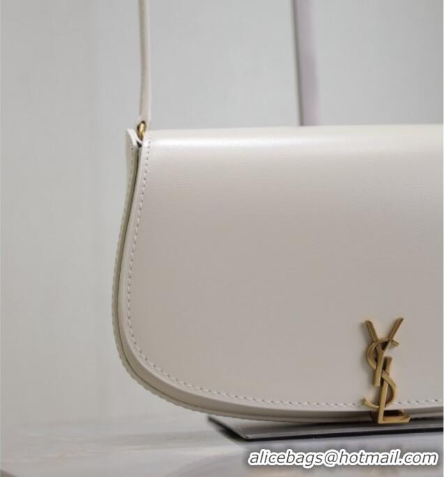 Grade Design Saint Laurent Mini Voltaire Half-Moon Shoulder Bag in Box Leather 779642 White 2025