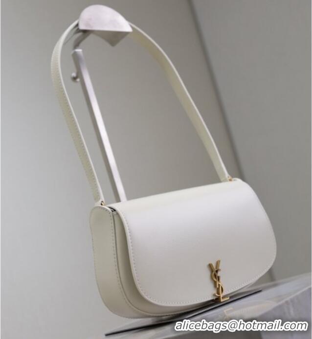 Grade Design Saint Laurent Mini Voltaire Half-Moon Shoulder Bag in Box Leather 779642 White 2025