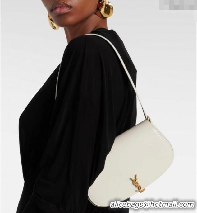 Grade Design Saint Laurent Mini Voltaire Half-Moon Shoulder Bag in Box Leather 779642 White 2025