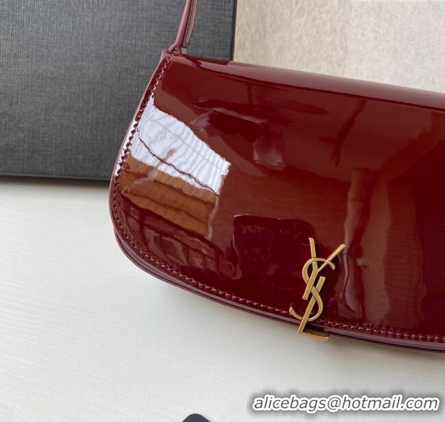 New Fashion Saint Laurent Mini Voltaire Half-Moon Shoulder Bag in Patent Leather 779642 Red 2025