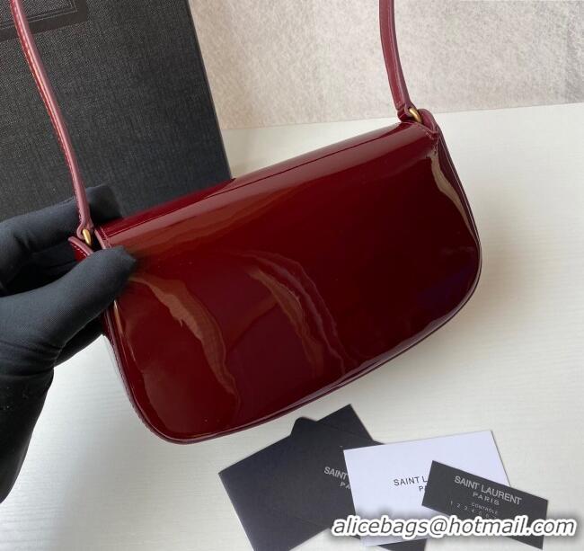 New Fashion Saint Laurent Mini Voltaire Half-Moon Shoulder Bag in Patent Leather 779642 Red 2025