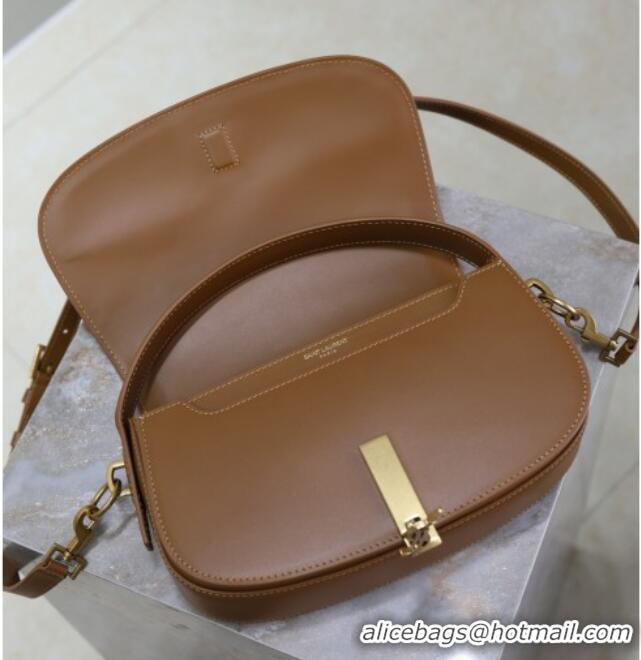 Best Price Saint Laurent Voltaire Bag in Box Leather Cotton Linen and Leather 7876710 Brown 2025