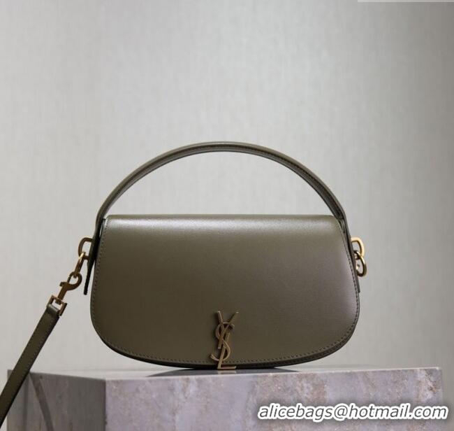 Shop Discount Saint Laurent Voltaire Bag in Box Leather 7876710 Wheat Green 2025