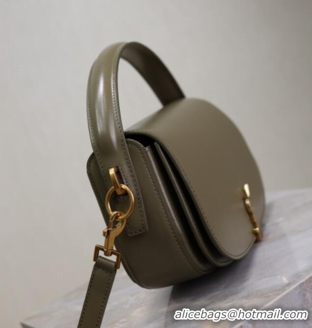 Shop Discount Saint Laurent Voltaire Bag in Box Leather 7876710 Wheat Green 2025