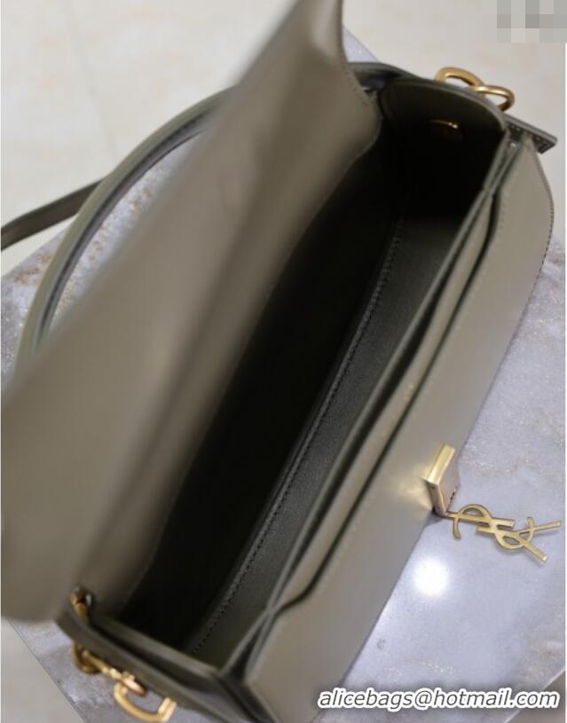 Shop Discount Saint Laurent Voltaire Bag in Box Leather 7876710 Wheat Green 2025