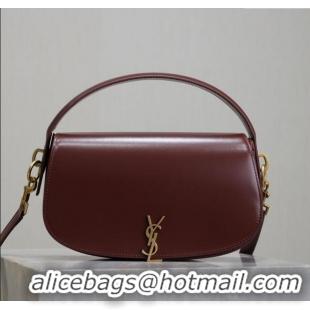 New Design Saint Laurent Voltaire Bag in Box Leather 7876710 Dark Burgundy 2025