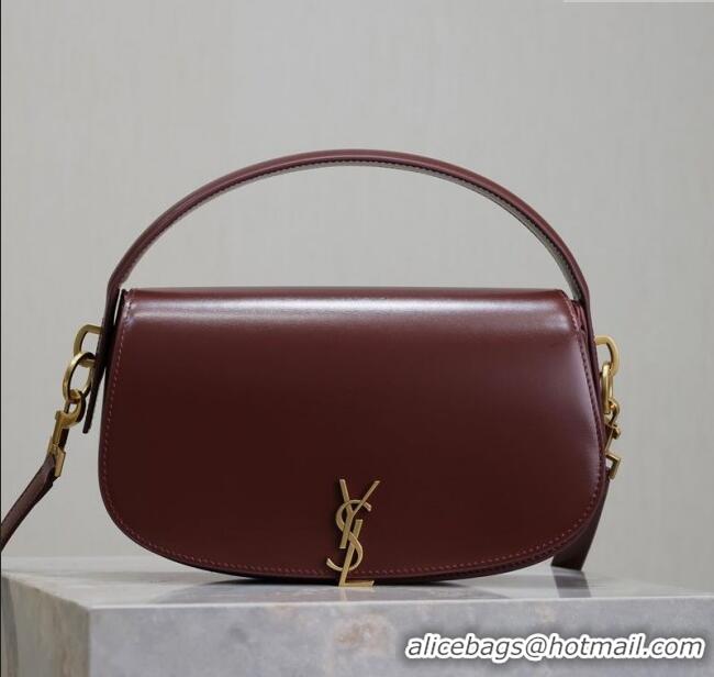 New Design Saint Laurent Voltaire Bag in Box Leather 7876710 Dark Burgundy 2025