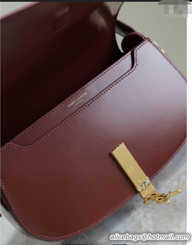 New Design Saint Laurent Voltaire Bag in Box Leather 7876710 Dark Burgundy 2025