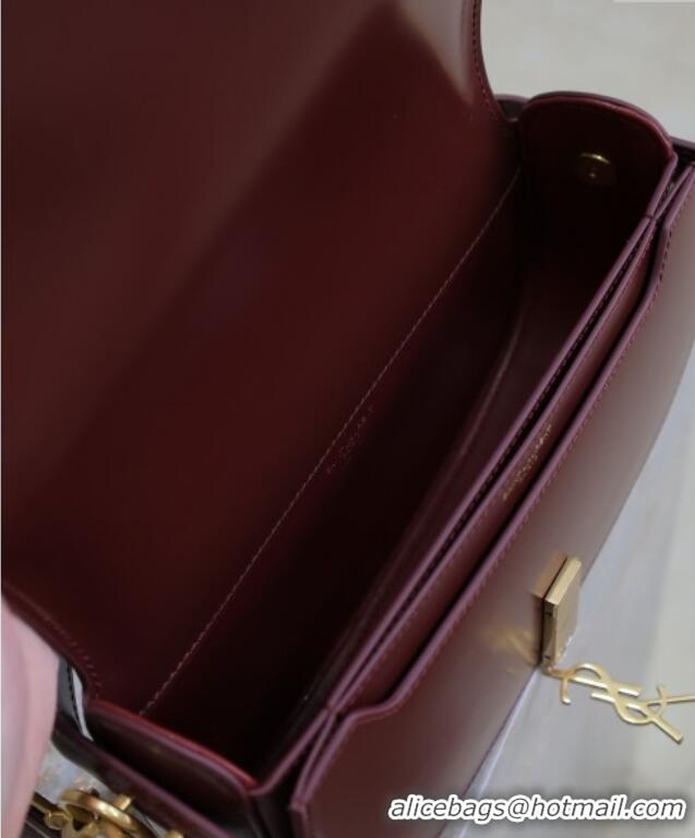 New Design Saint Laurent Voltaire Bag in Box Leather 7876710 Dark Burgundy 2025