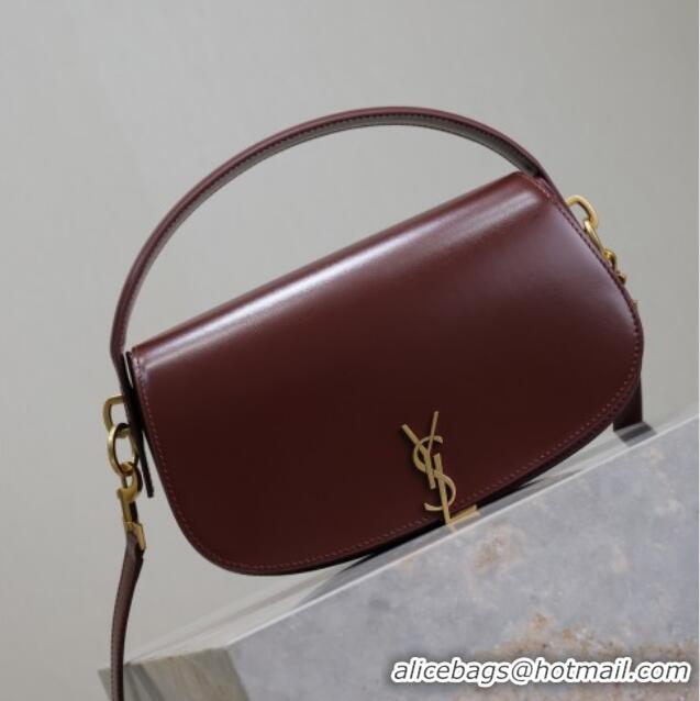 New Design Saint Laurent Voltaire Bag in Box Leather 7876710 Dark Burgundy 2025