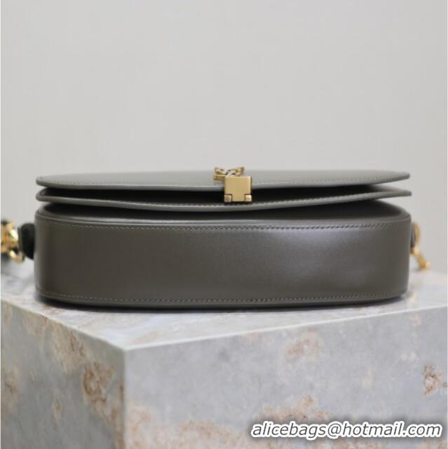 Luxury Cheap Saint Laurent Voltaire Bag in Box Leather 7876710 Dark Green 2025