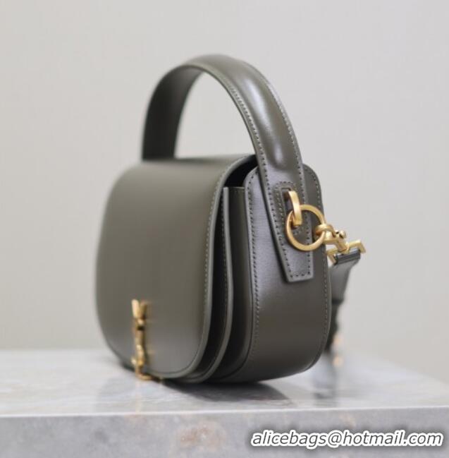 Luxury Cheap Saint Laurent Voltaire Bag in Box Leather 7876710 Dark Green 2025