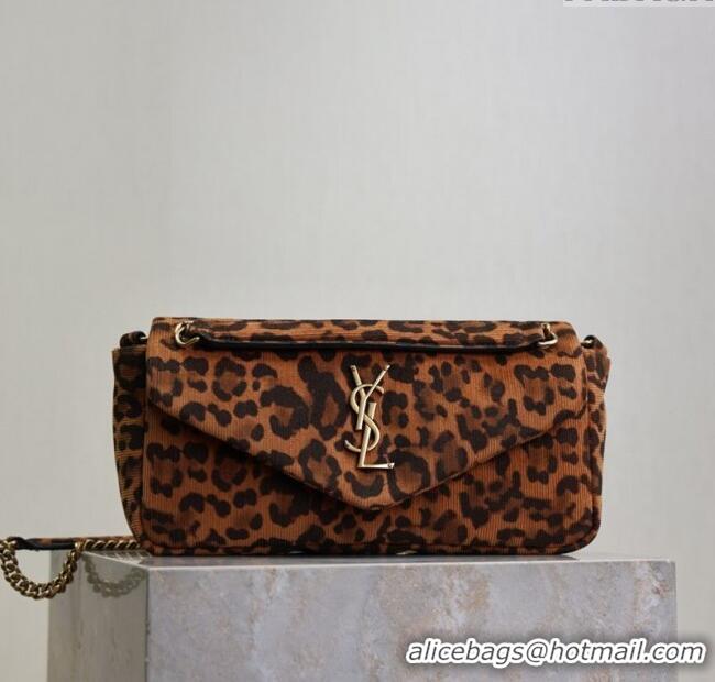 Most Popular Saint Laurent Calypso Small Bag in Leopard Print Canvas 734153 Brown 2025