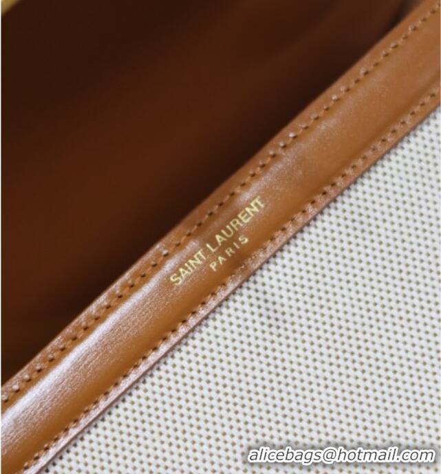 Cheap Design Saint Laurent Cassandre Mini Bag in Cotton Linen and Leather 602716 2025