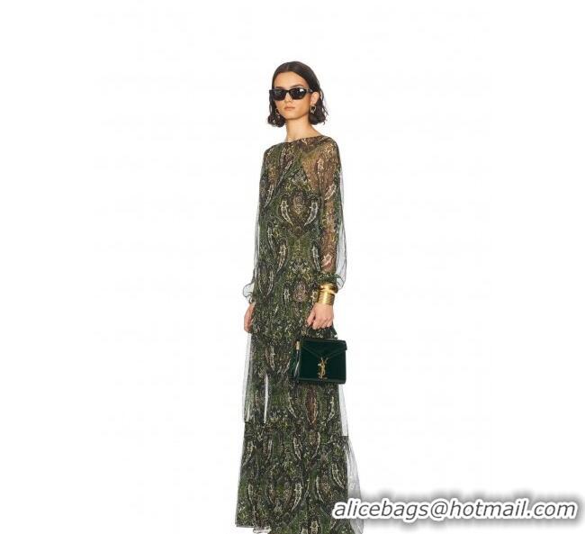 Luxury Discount Saint Laurent Cassandre Mini Bag in Crocodile Embossed Leather 602716 Black 2025