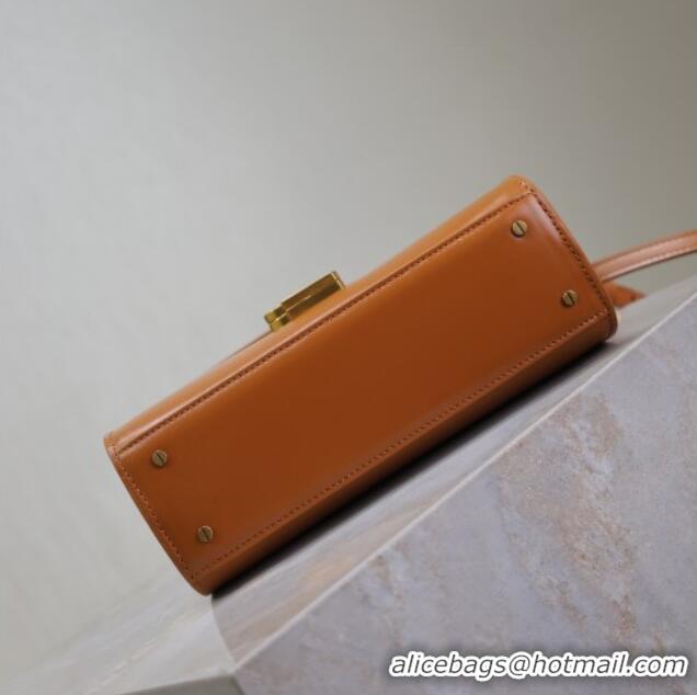 Super Quality Saint Laurent Cassandre Mini Bag in Box Leather 602716 Clay Yellow 2025