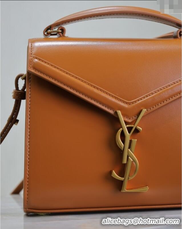 Super Quality Saint Laurent Cassandre Mini Bag in Box Leather 602716 Clay Yellow 2025