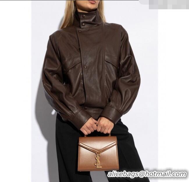 Super Quality Saint Laurent Cassandre Mini Bag in Box Leather 602716 Clay Yellow 2025