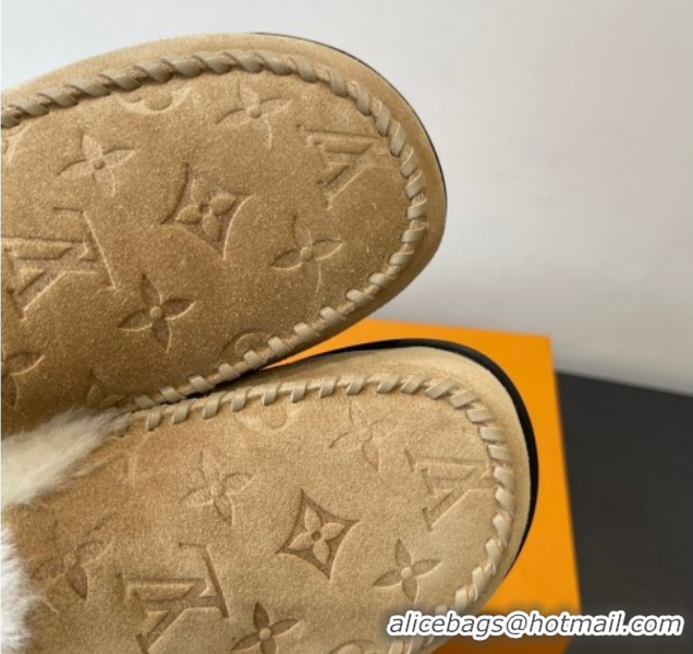 Sumptuous Louis Vuitton Colorado Closed Mules in Wool and Suede Beige 1AITH8 1219092