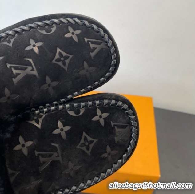Durable Louis Vuitton Colorado Closed Mules in Wool and Suede Black 1AITH8 1219093
