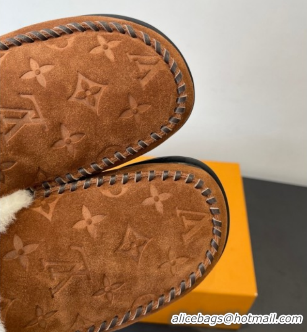 Hot Style Louis Vuitton Colorado Closed Mules in Wool and Suede Brown 1AITH8 1219094