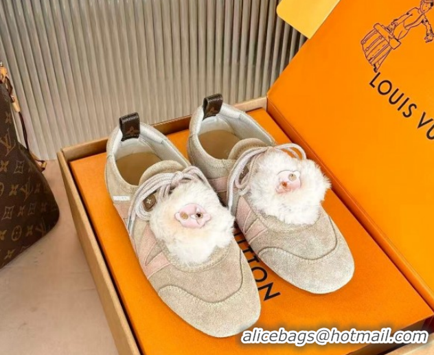 Buy Luxury Louis Vuitton LV Sneakerina Sneakers with Charm TAUPE Beige 1AIVF7 1219103