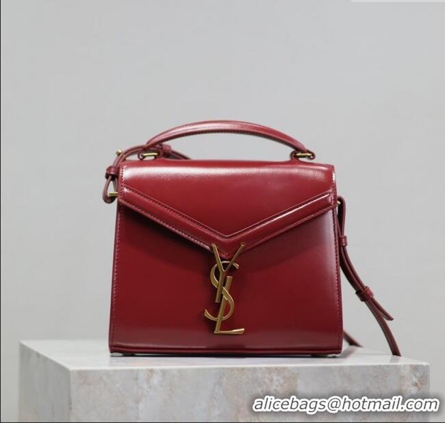 Buy Discount Saint Laurent Cassandre Mini Bag in Box Leather 602716 Red 2025