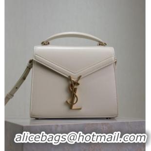 Top Quality Saint Laurent Cassandre Mini Bag in Box Leather 602716 White 2025