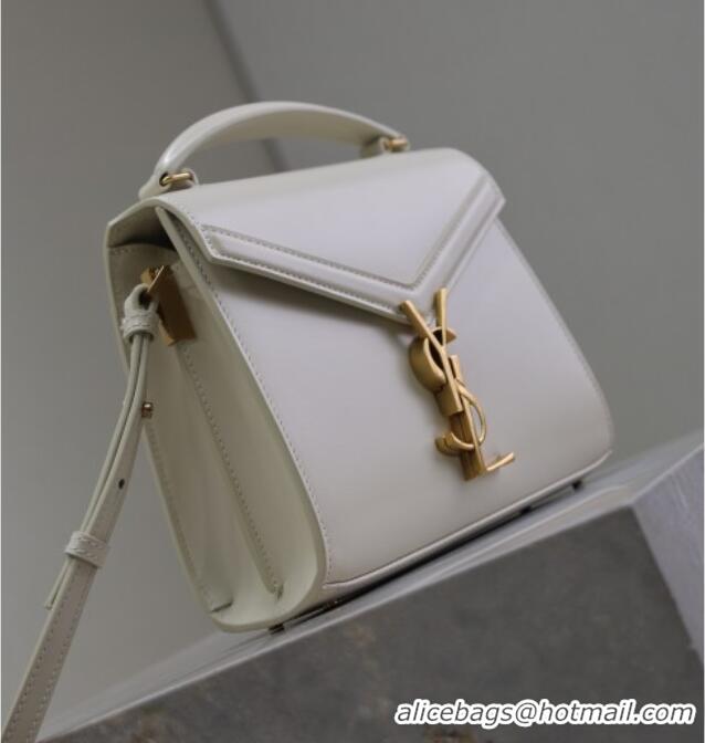 Top Quality Saint Laurent Cassandre Mini Bag in Box Leather 602716 White 2025