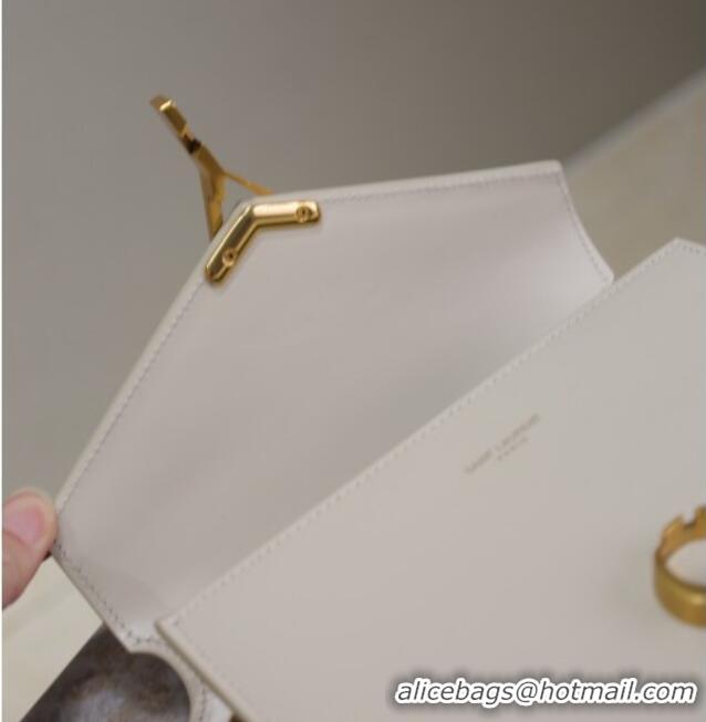 Top Quality Saint Laurent Cassandre Mini Bag in Box Leather 602716 White 2025