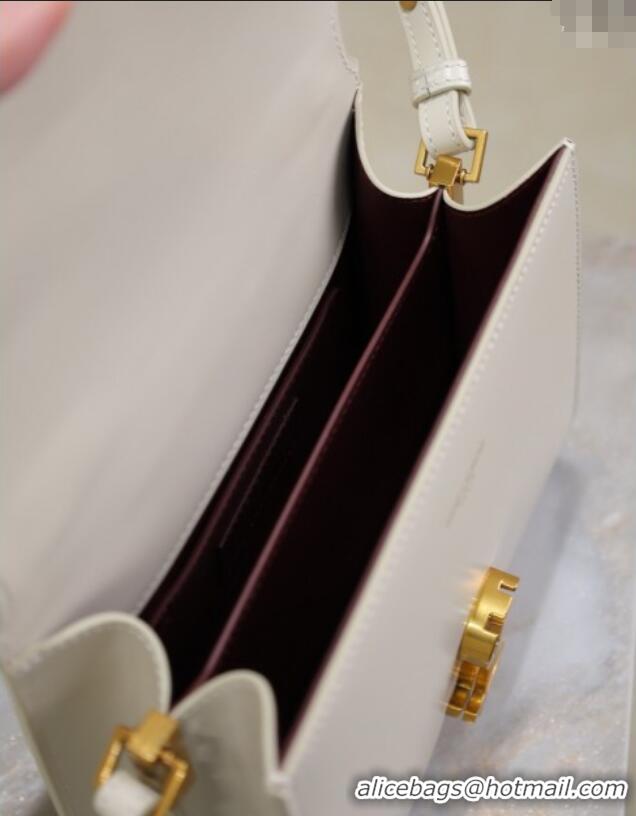 Top Quality Saint Laurent Cassandre Mini Bag in Box Leather 602716 White 2025