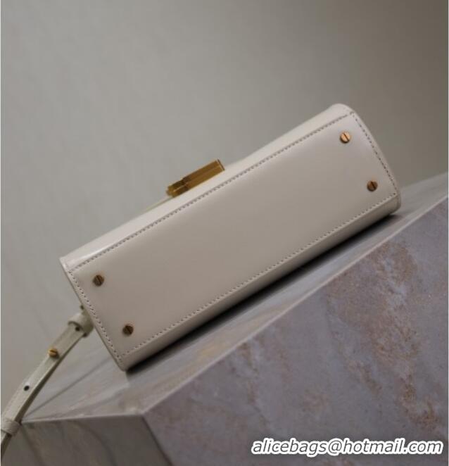 Top Quality Saint Laurent Cassandre Mini Bag in Box Leather 602716 White 2025